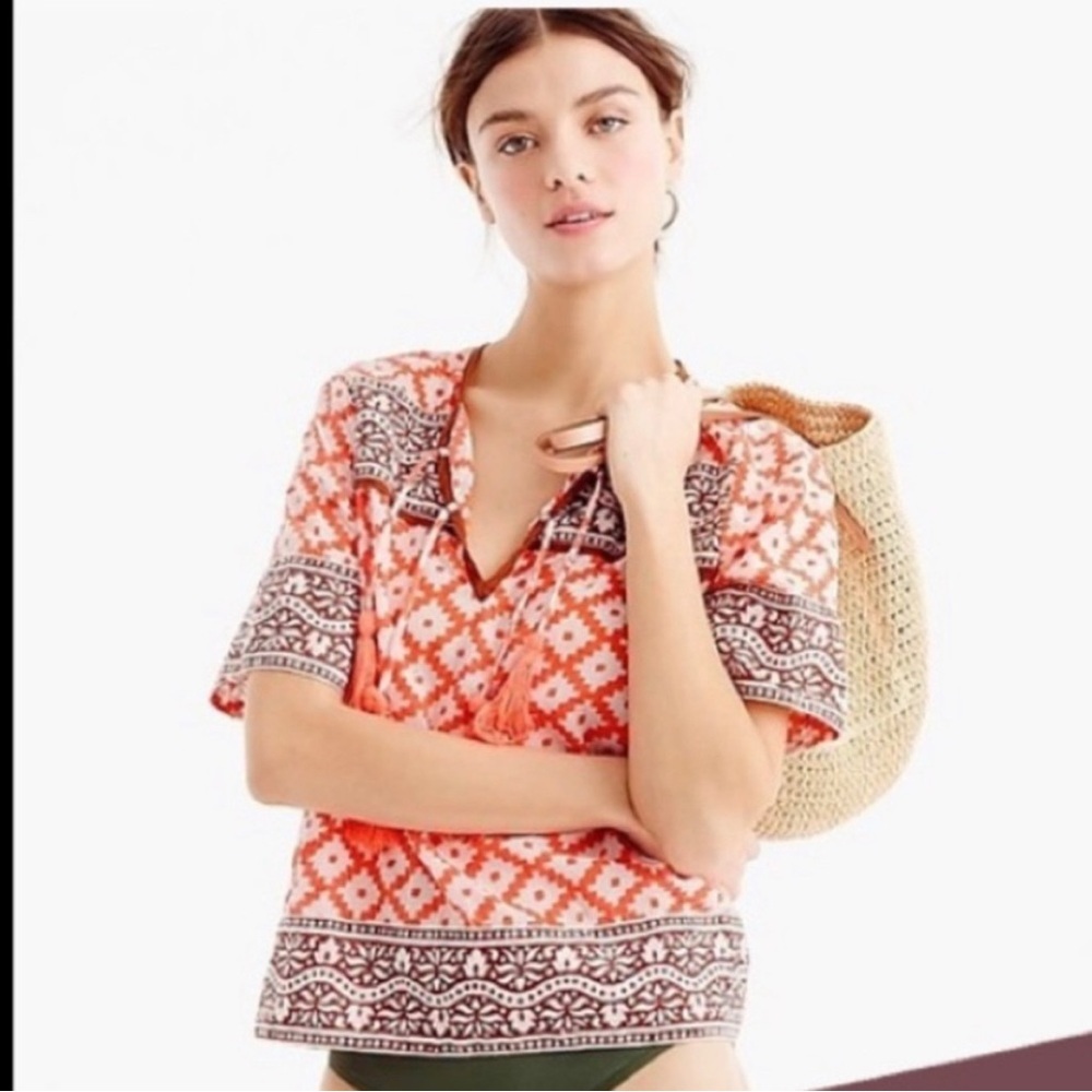 SZ Blockprints‎ Leyla blouse top small cotton boho classic coastal